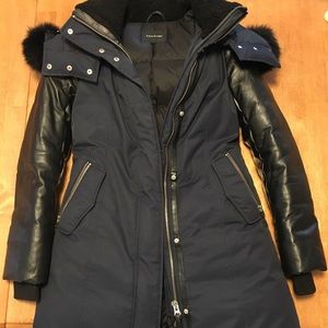 Mackage Jackets & Coats - Mackage fur trim coat with contrast leather sleeve Mackage Jackets & Coats - Mackage fur trim coat with contrast leather sleeve